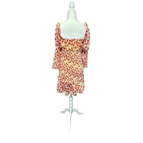 KEEPSAKE THE LABEL Charmed Puff Sleeve Smocked Square Neckline Floral Mini Dress - Picture 12 of 16